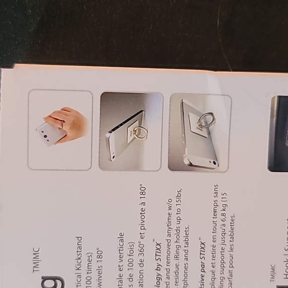 Brand NWT iRing Kickstand and hook support 2 in 1 black and silver New ❤️ my cat - Picture 7 of 12